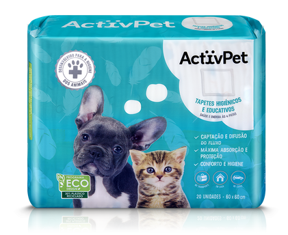 TAPETE CAES E GATOS ACTIVPET 20UNI