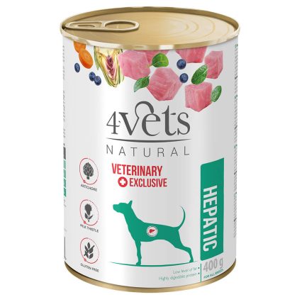 4VETS HEPATIC 400gr- Alimento em patê para cão com insuficiência hepática