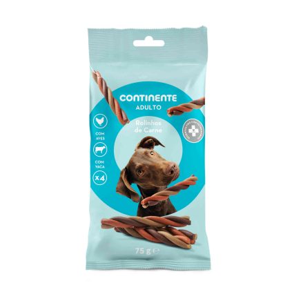 SNACK ROLINHOS DE CARNE C/ FRANGO E VACA P/ADULTO 75G