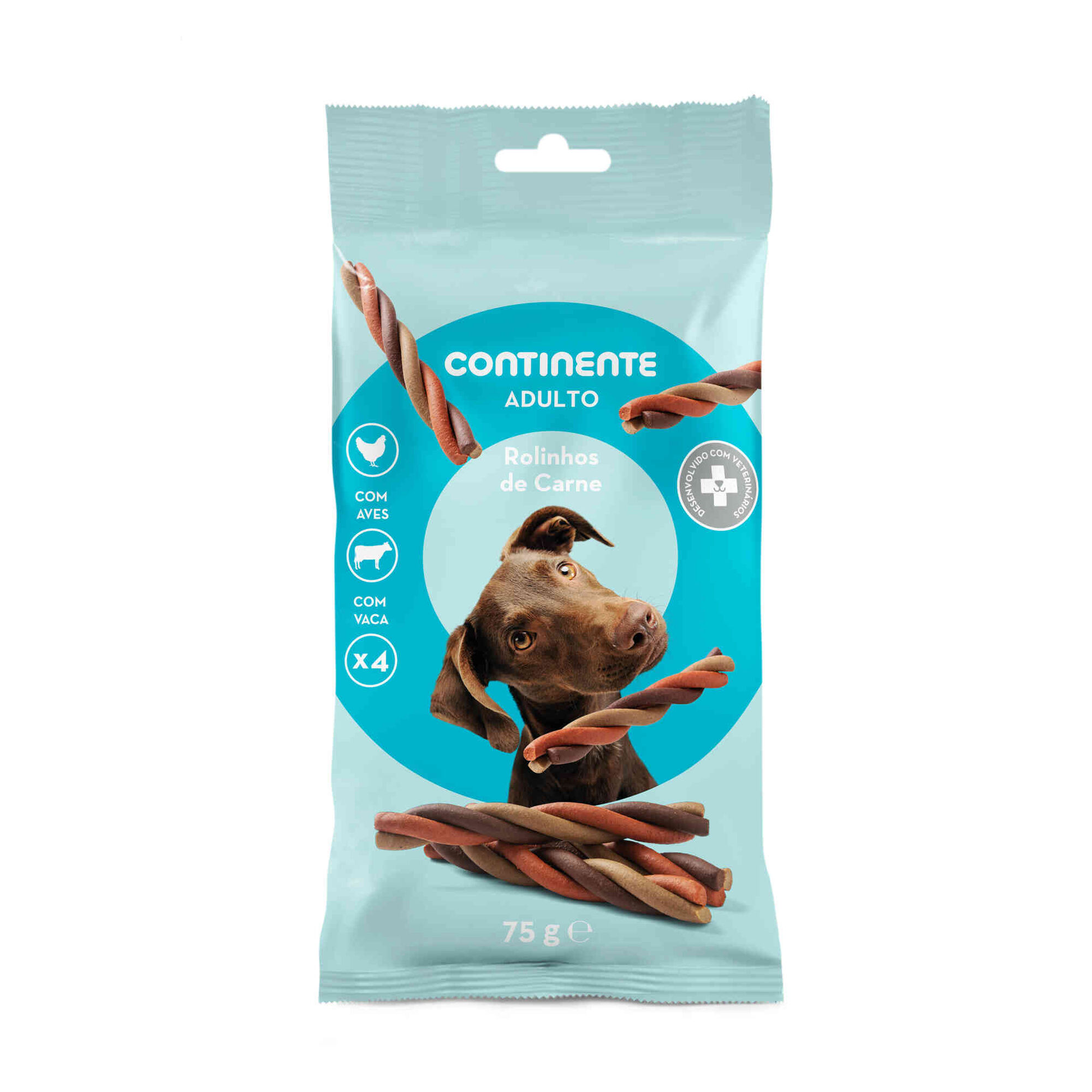 SNACK ROLINHOS DE CARNE C/ FRANGO E VACA P/ADULTO 75G