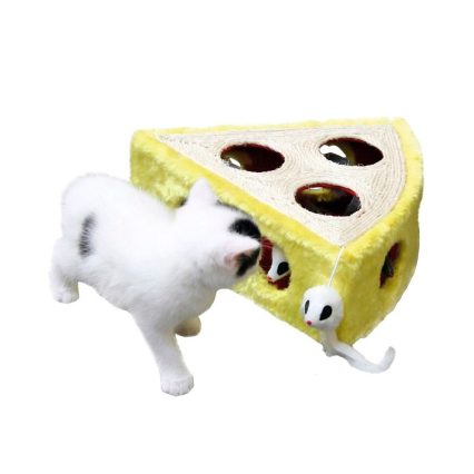 BRIQUEDO DE SISAL EM FORMA DE QUEIJO 28x28x10cm