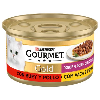 GOURMET GOLD DUPLO CARNE DE VACA E FRANGO 85GR