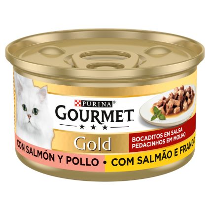 GOURMET GOLD PEDACINHO EM MOLHO SALMAO FRANGO 85GR