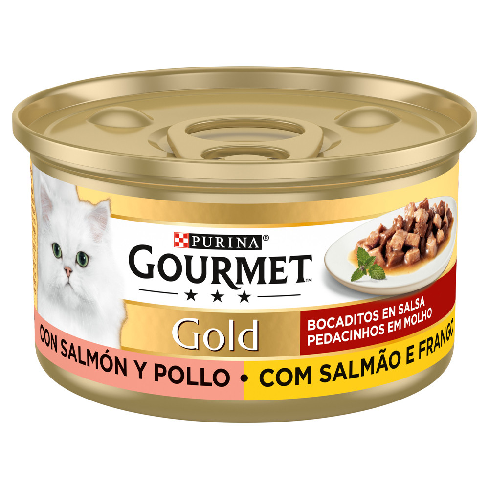 GOURMET GOLD PEDACINHO EM MOLHO SALMAO FRANGO 85GR