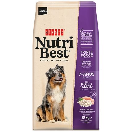 NUTRIBEST SENIOR +7 PREMIUM 15KG- Frango e arroz