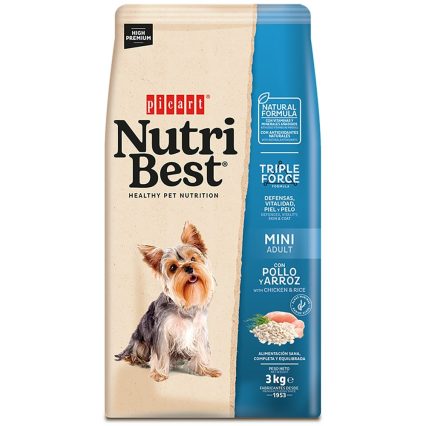 NUTRIBEST ADULTO MINI PREMIUM 3KG - Frango e arroz