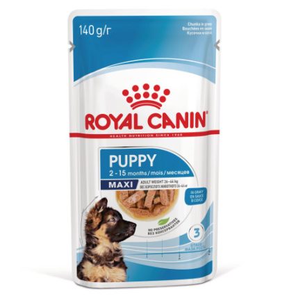 ROYAL CANIN MAXI PUPPY PEDAÇOS EM MOLHO 1X140G